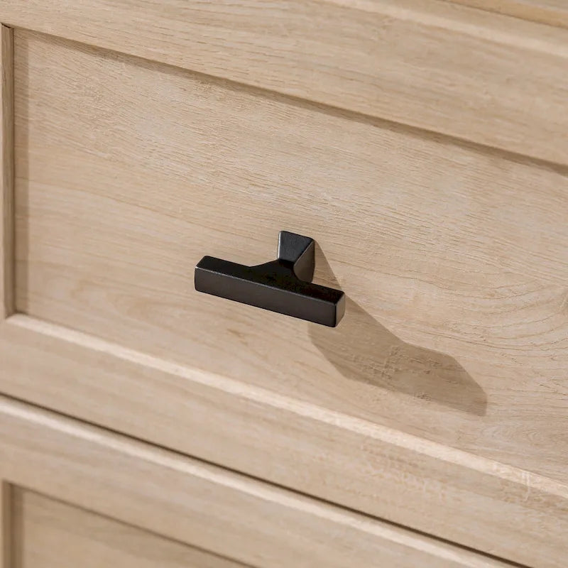 Comodino classico a 2 cassetti noce scuro/rovere bianco per 1
