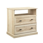 Comodino classico a 2 cassetti noce scuro/rovere bianco per 1