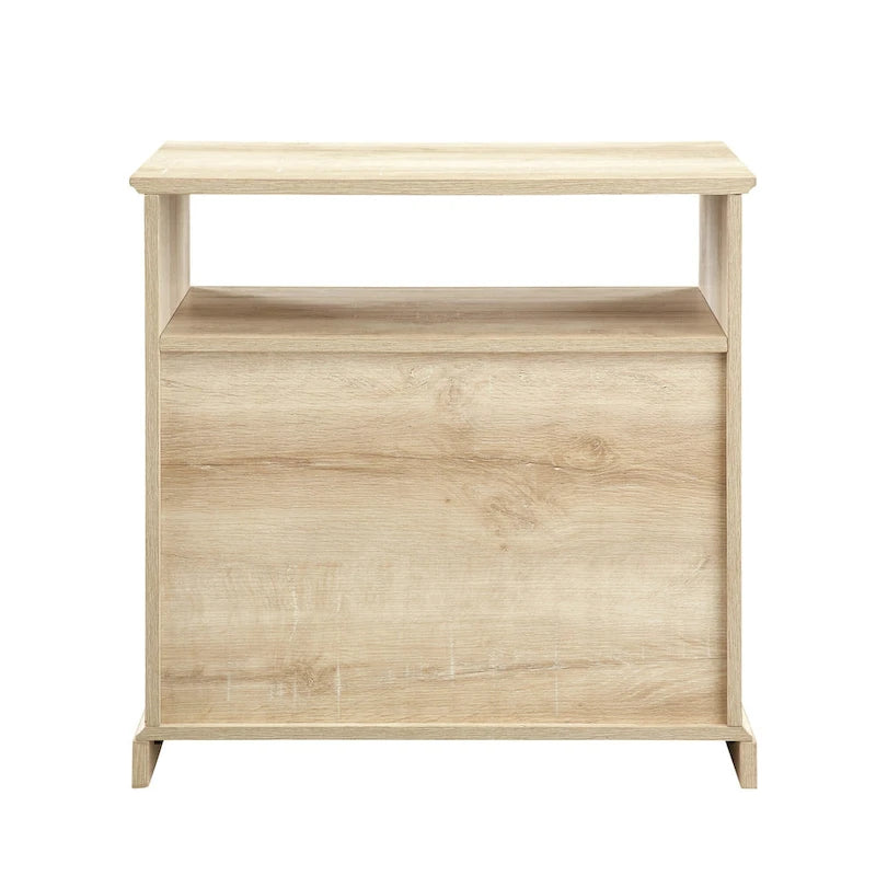 Comodino classico a 2 cassetti noce scuro/rovere bianco per 1