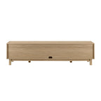 Mobile TV Scandi con ante effetto rattan, 2 ante, rovere costiero/nero, per TV fino a 75"