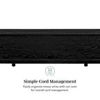 Mobile TV Scandi con ante effetto rattan, 2 ante, rovere costiero/nero, per TV fino a 75"
