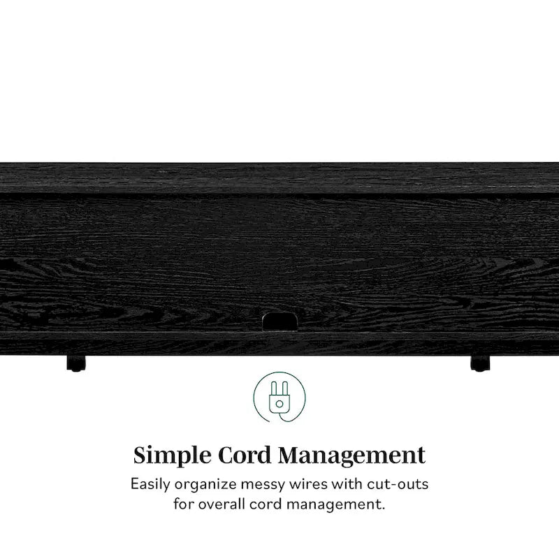 Mobile TV Scandi con ante effetto rattan, 2 ante, rovere costiero/nero, per TV fino a 75"