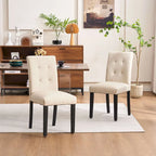 FERPIT Faux Leather Tufted Upholstered Dining Chairs Set of 2 - 17.5 W x 23 D x 36.5 H