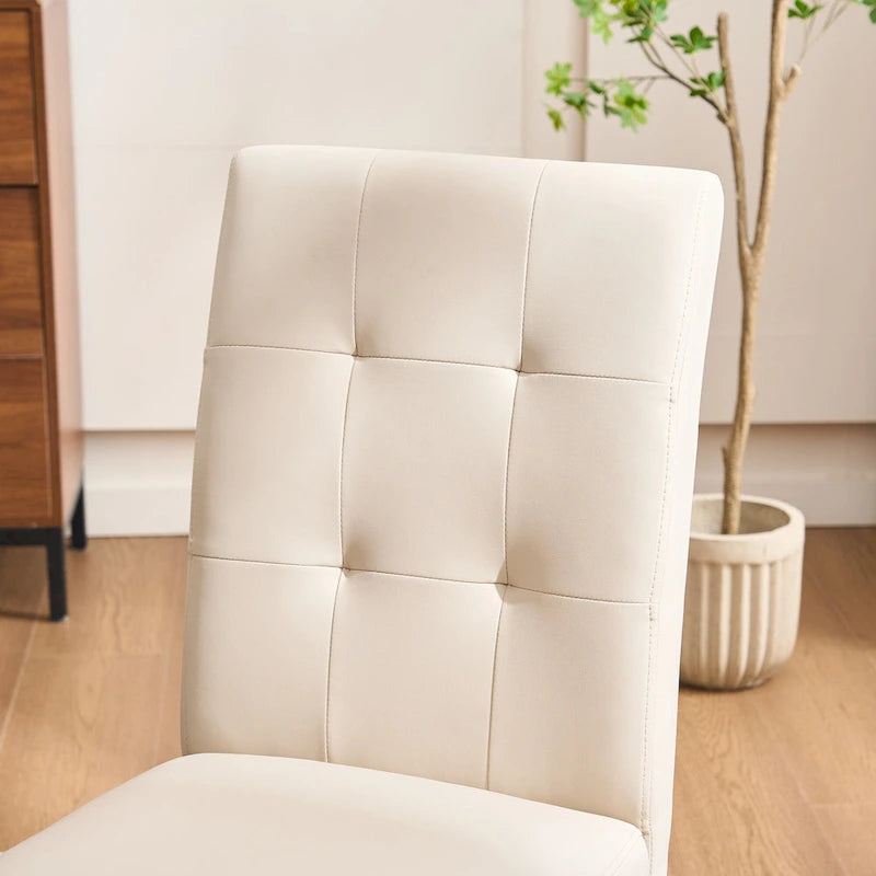 Sedia da pranzo trapuntata in similpelle nera/grigia/marrone/beige, set da 2