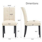 Sedia da pranzo trapuntata in similpelle nera/grigia/marrone/beige, set da 2