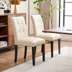 Sedia da pranzo trapuntata in similpelle nera/grigia/marrone/beige, set da 2