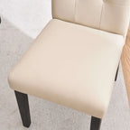 Sedia da pranzo trapuntata in similpelle nera/grigia/marrone/beige, set da 2