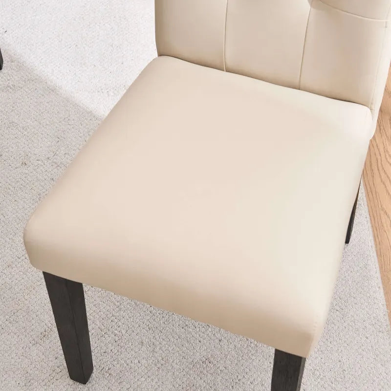 Sedia da pranzo trapuntata in similpelle nera/grigia/marrone/beige, set da 2