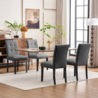 Sedia da pranzo trapuntata in similpelle nera/grigia/marrone/beige, set da 2