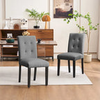 Sedia da pranzo trapuntata in similpelle nera/grigia/marrone/beige, set da 2