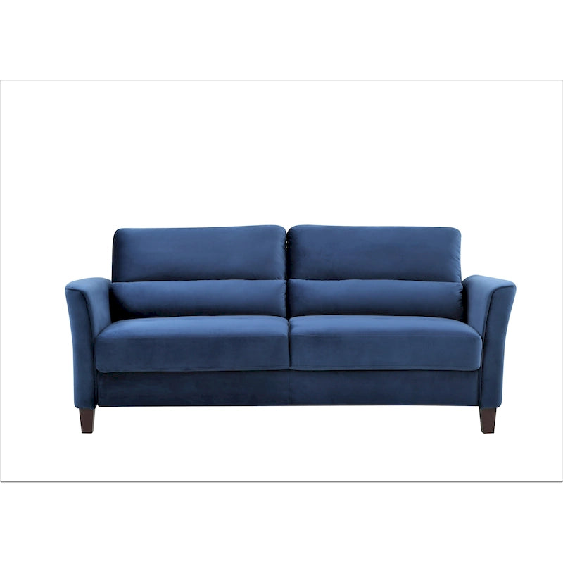 Divano a 3 Posti con Braccioli Inclinati in Velluto Rosa/Grigio/Avorio/Blu Scuro, Stile Mid-Century