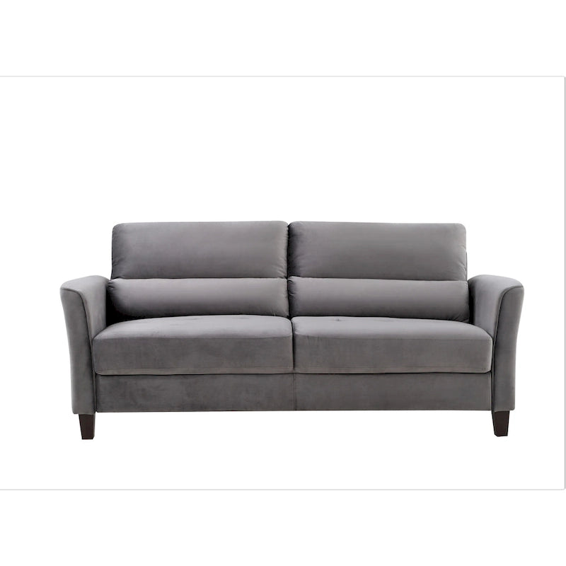 Divano a 3 Posti con Braccioli Inclinati in Velluto Rosa/Grigio/Avorio/Blu Scuro, Stile Mid-Century