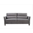 Divano a 3 Posti con Braccioli Inclinati in Velluto Rosa/Grigio/Avorio/Blu Scuro, Stile Mid-Century