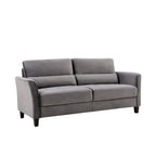 Divano a 3 Posti con Braccioli Inclinati in Velluto Rosa/Grigio/Avorio/Blu Scuro, Stile Mid-Century