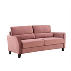 Divano a 3 Posti con Braccioli Inclinati in Velluto Rosa/Grigio/Avorio/Blu Scuro, Stile Mid-Century