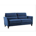 Divano a 3 Posti con Braccioli Inclinati in Velluto Rosa/Grigio/Avorio/Blu Scuro, Stile Mid-Century