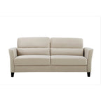 Divano a 3 Posti con Braccioli Inclinati in Velluto Rosa/Grigio/Avorio/Blu Scuro, Stile Mid-Century