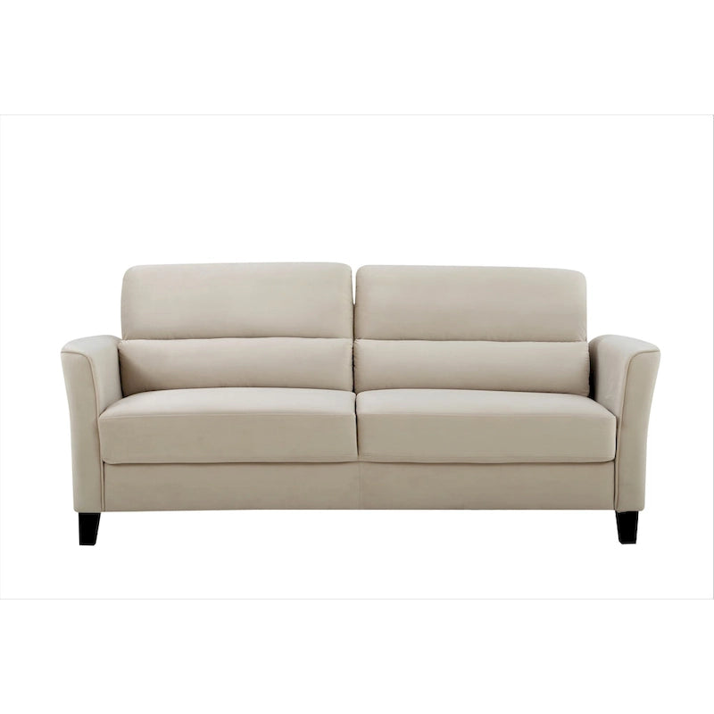 Divano a 3 Posti con Braccioli Inclinati in Velluto Rosa/Grigio/Avorio/Blu Scuro, Stile Mid-Century