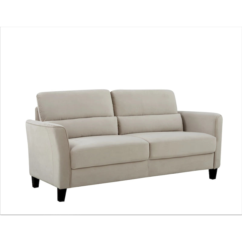 Divano a 3 Posti con Braccioli Inclinati in Velluto Rosa/Grigio/Avorio/Blu Scuro, Stile Mid-Century