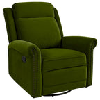 Poltrona reclinabile girevole in velluto verde/marrone chiaro, 1 posto