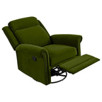 Poltrona reclinabile girevole in velluto verde/marrone chiaro, 1 posto