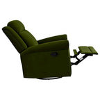 Poltrona reclinabile girevole in velluto verde/marrone chiaro, 1 posto