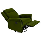 Poltrona reclinabile girevole in velluto verde/marrone chiaro, 1 posto