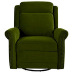 Poltrona reclinabile girevole in velluto verde/marrone chiaro, 1 posto