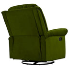 Poltrona reclinabile girevole in velluto verde/marrone chiaro, 1 posto