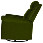 Poltrona reclinabile girevole in velluto verde/marrone chiaro, 1 posto