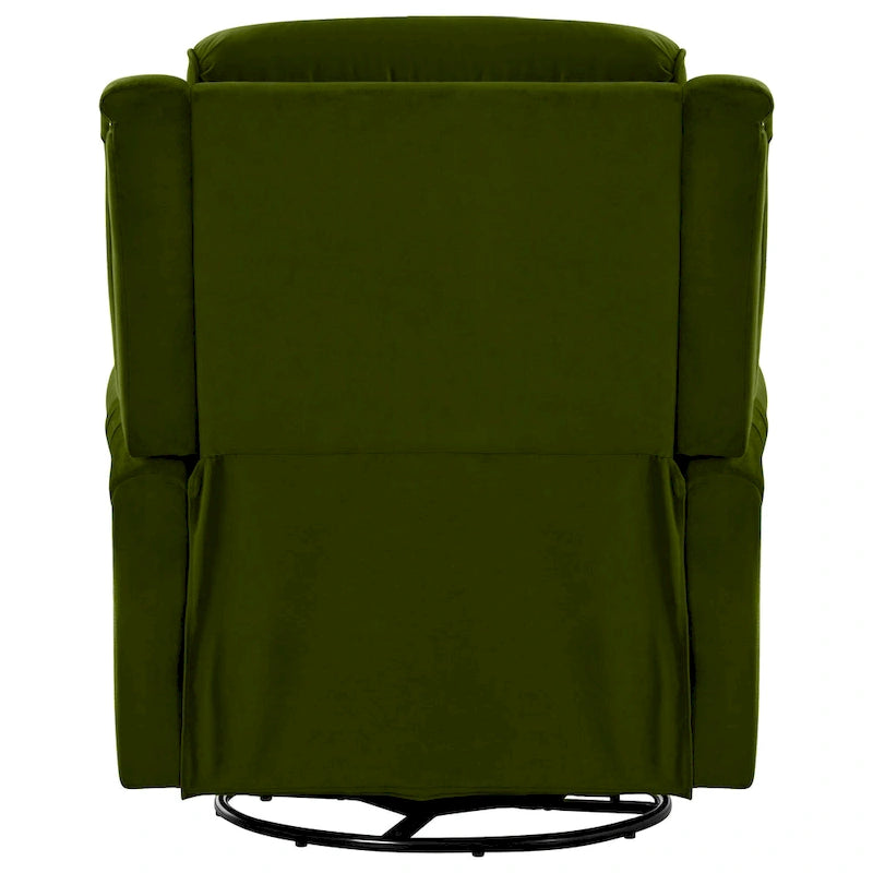 Poltrona reclinabile girevole in velluto verde/marrone chiaro, 1 posto