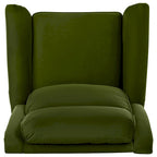 Poltrona reclinabile girevole in velluto verde/marrone chiaro, 1 posto