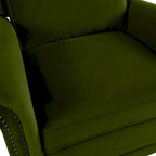 Poltrona reclinabile girevole in velluto verde/marrone chiaro, 1 posto