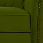 Poltrona reclinabile girevole in velluto verde/marrone chiaro, 1 posto