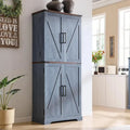 Mobile da cucina rustico blu/grigio/marrone/nero/bianco con ante a scomparsa e doppie porte scorrevoli, per 1 persona