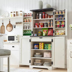 Mobile da cucina rustico blu/grigio/marrone/nero/bianco con ante a scomparsa e doppie porte scorrevoli, per 1 persona