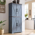 Mobile da cucina rustico blu/grigio/marrone/nero/bianco con ante a scomparsa e doppie porte scorrevoli, per 1 persona
