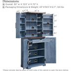 Mobile da cucina rustico blu/grigio/marrone/nero/bianco con ante a scomparsa e doppie porte scorrevoli, per 1 persona
