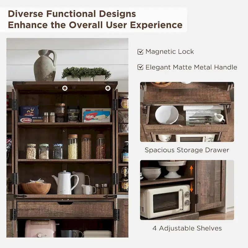 Mobile da cucina rustico blu/grigio/marrone/nero/bianco con ante a scomparsa e doppie porte scorrevoli, per 1 persona