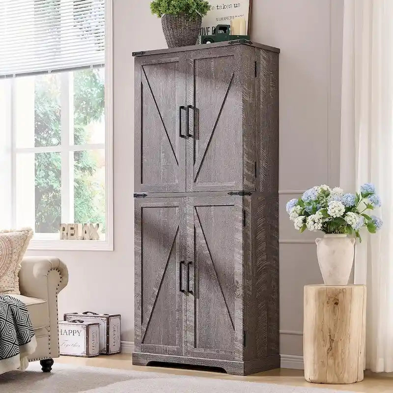 Mobile da cucina rustico blu/grigio/marrone/nero/bianco con ante a scomparsa e doppie porte scorrevoli, per 1 persona