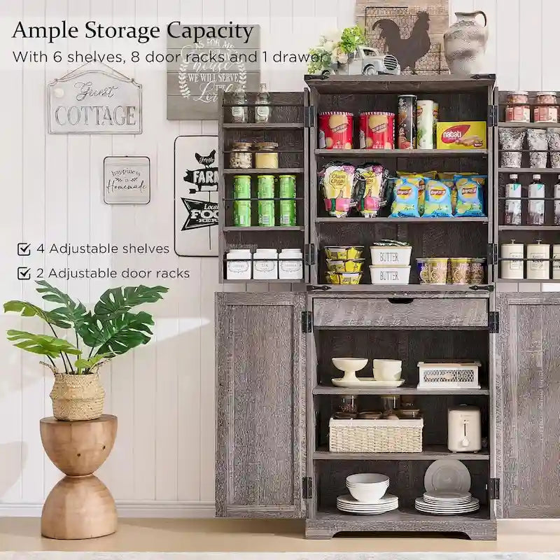 Mobile da cucina rustico blu/grigio/marrone/nero/bianco con ante a scomparsa e doppie porte scorrevoli, per 1 persona
