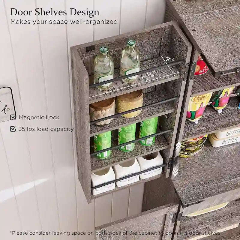 Mobile da cucina rustico blu/grigio/marrone/nero/bianco con ante a scomparsa e doppie porte scorrevoli, per 1 persona