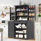 Mobile da cucina rustico blu/grigio/marrone/nero/bianco con ante a scomparsa e doppie porte scorrevoli, per 1 persona