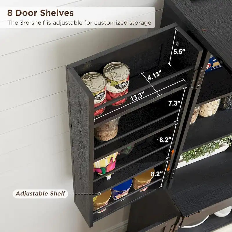 Mobile da cucina rustico blu/grigio/marrone/nero/bianco con ante a scomparsa e doppie porte scorrevoli, per 1 persona