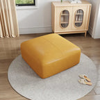 Pouf quadrato in pelle, marrone/blu, monoposto