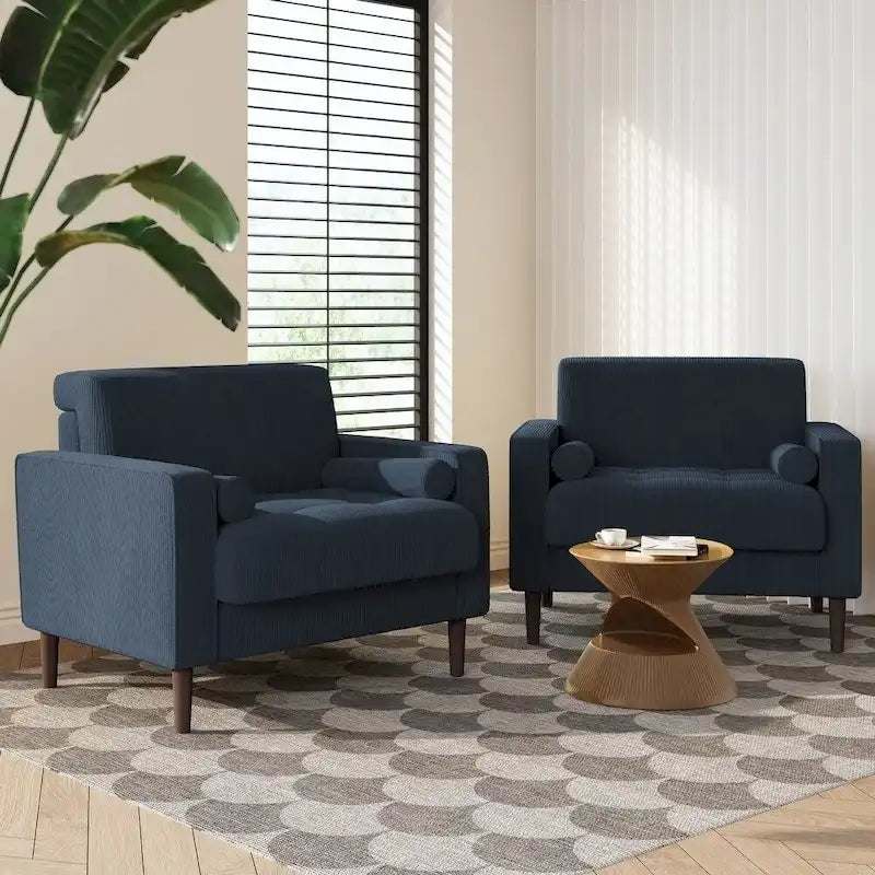 Poltrona d'Appoggio in Velluto a Coste, Stile Mid-Century, Singola o Set da 2