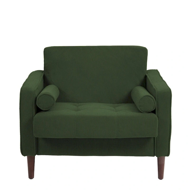Poltrona d'Appoggio in Velluto a Coste, Stile Mid-Century, Singola o Set da 2