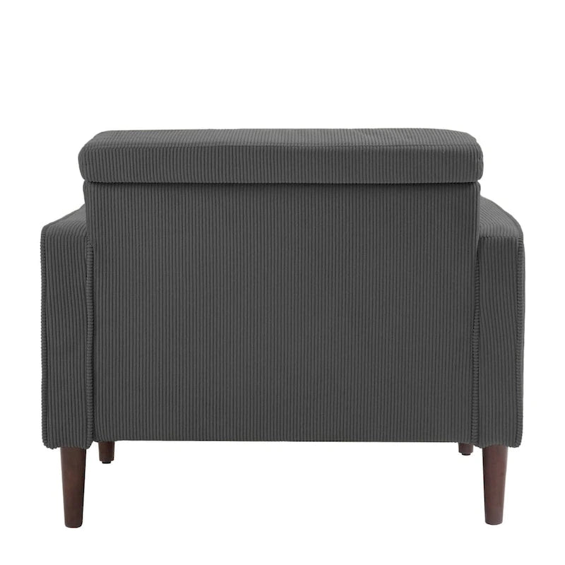 Poltrona d'Appoggio in Velluto a Coste, Stile Mid-Century, Singola o Set da 2