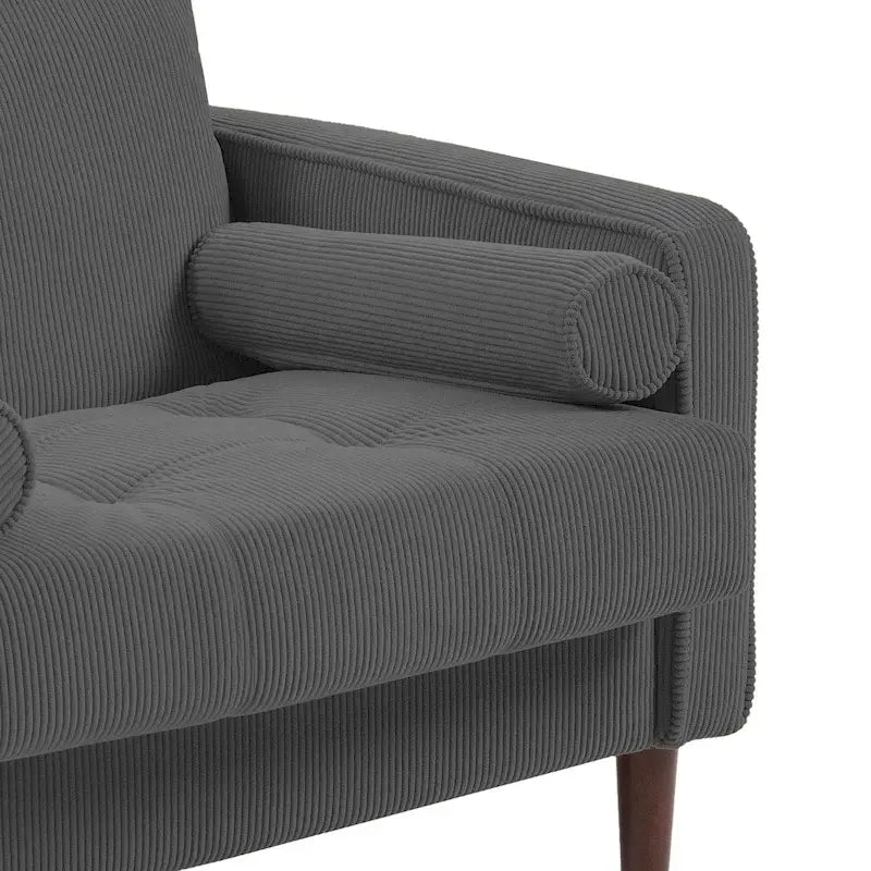 Poltrona d'Appoggio in Velluto a Coste, Stile Mid-Century, Singola o Set da 2