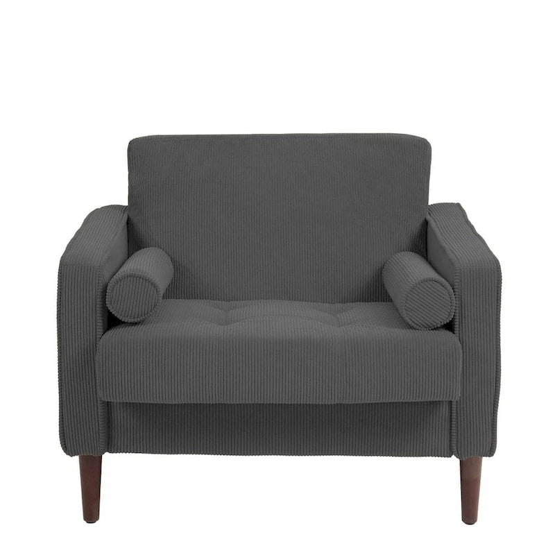 Poltrona d'Appoggio in Velluto a Coste, Stile Mid-Century, Singola o Set da 2